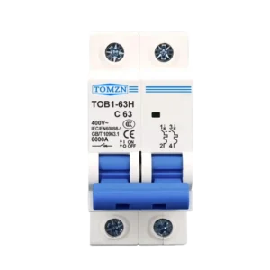 Tomzn 2P AC MCB Circuit breaker Front