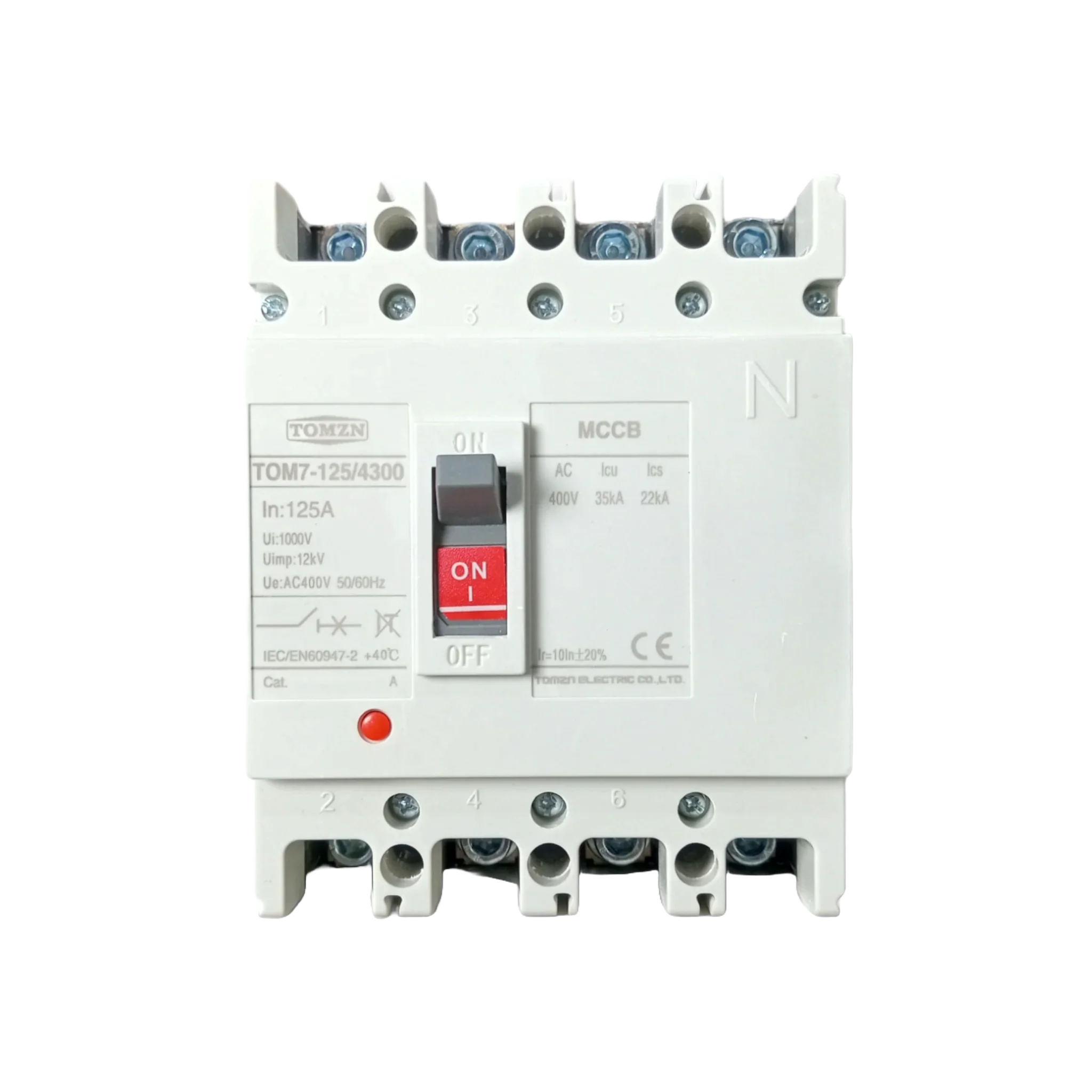 Tomzn TOM7-125/4300 125A 4P MCCB Breaker Three Phase Disconnector Switch - 125A