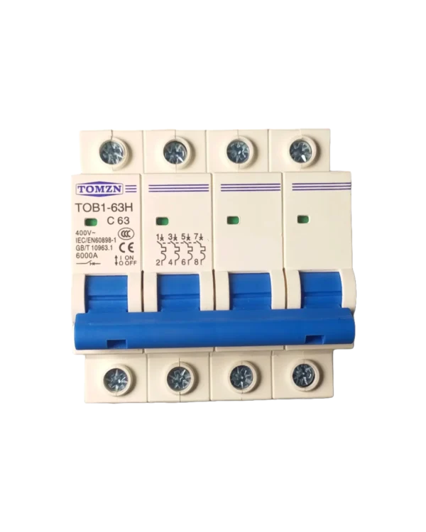 Tomzn 3Phase 4Pole AC 230/400V Circuit breaker 63A / 125A Front