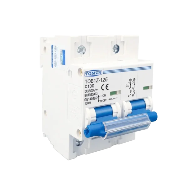 Tomzn 2P DC MCB Circuit Breaker 125A Side